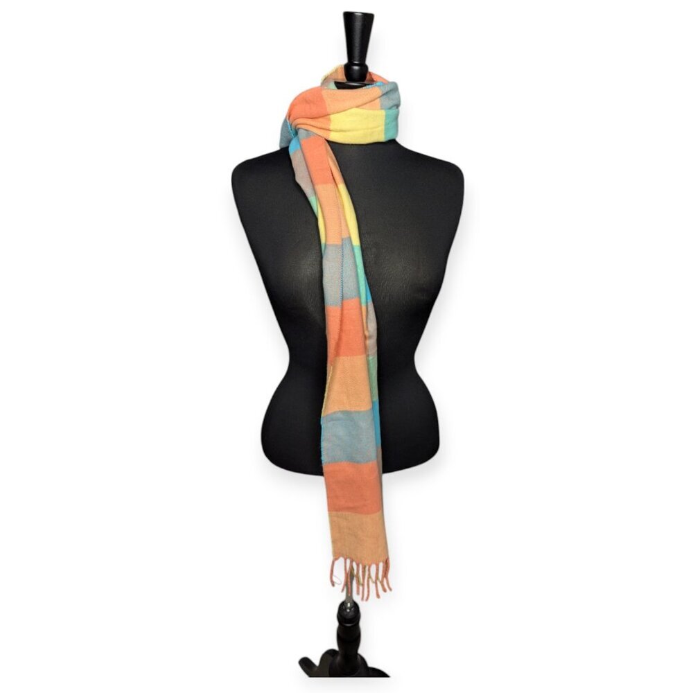 Cashmere Feel 100% Acrylic Colorful Scarf with Fringe 12" x 72"